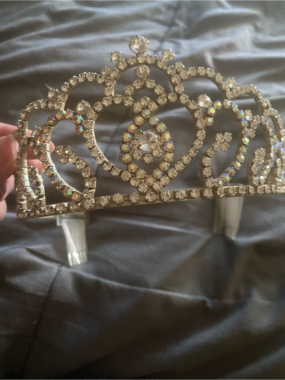 Source Unknown Clear Crystal Rhinestone Tiara Hair Comb
